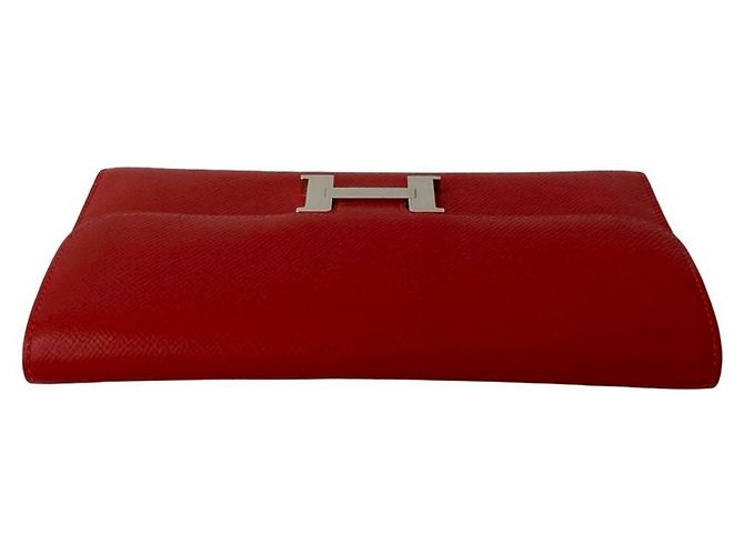 Cartera Larga Constance de Hermès en Cuero Epsom Rojo Roja - vista 3