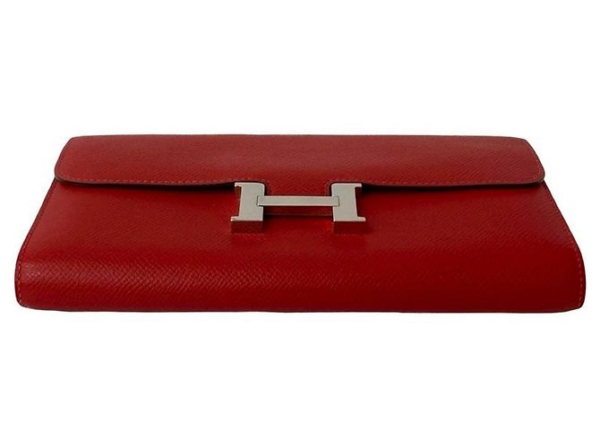 Cartera Larga Constance de Hermès en Cuero Epsom Rojo Roja - vista 4