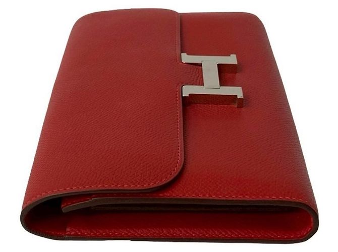 Cartera Larga Constance de Hermès en Cuero Epsom Rojo Roja - vista 6