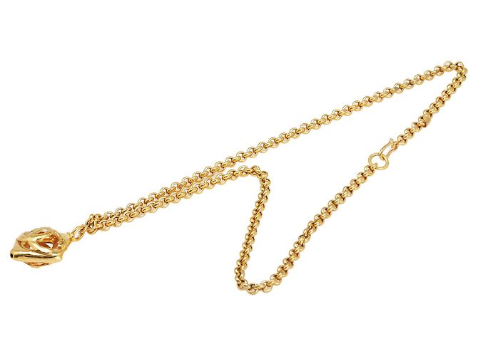Collana pendente in oro placcato con taglio a diamante CC di Chanel D'oro - vista 2