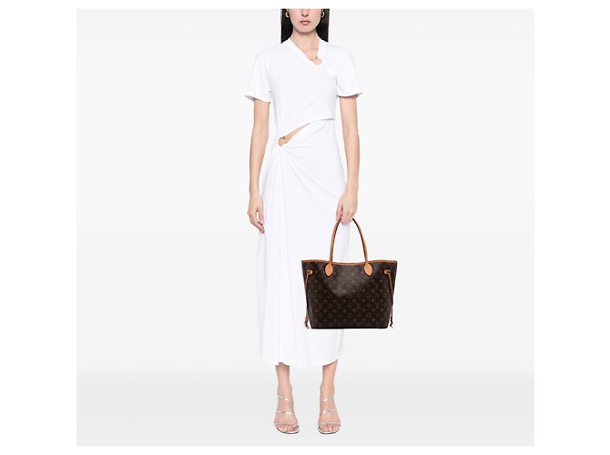 Louis Vuitton Borsa Neverfull MM Monogram Marrone - vista 11