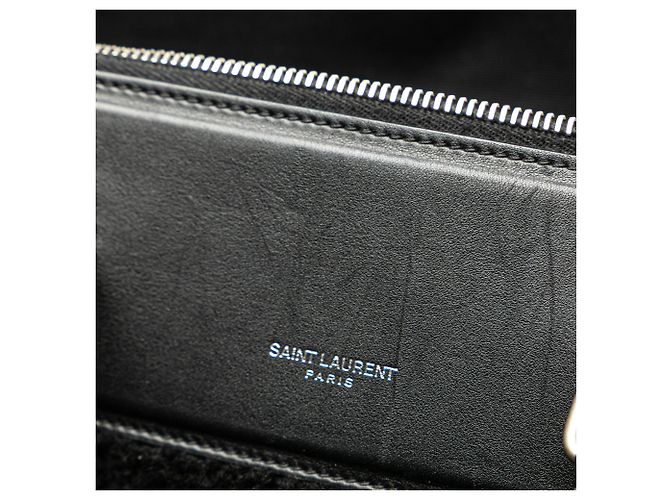 Borsa da viaggio in shearling nero Saint Laurent - vista 8