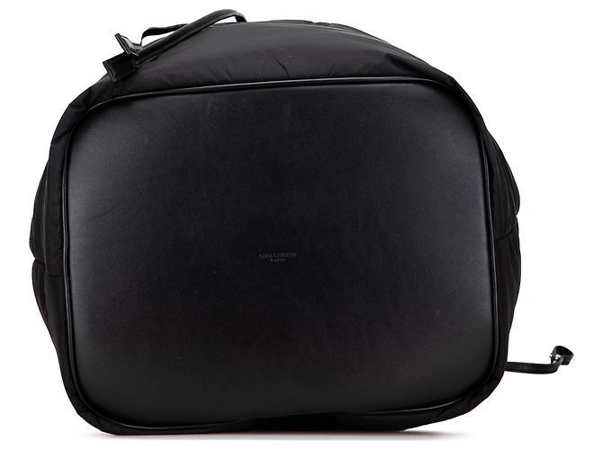 Saint Laurent Black Nylon Rive Gauche Drawstring Backpack - view 3