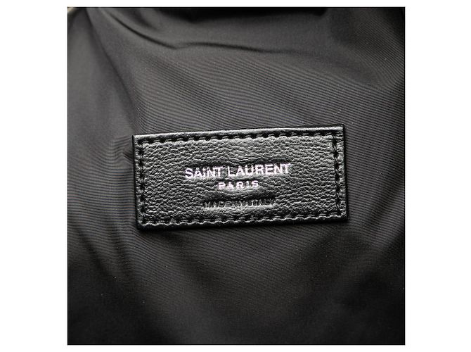 Saint Laurent Black Nylon Rive Gauche Drawstring Backpack - view 5