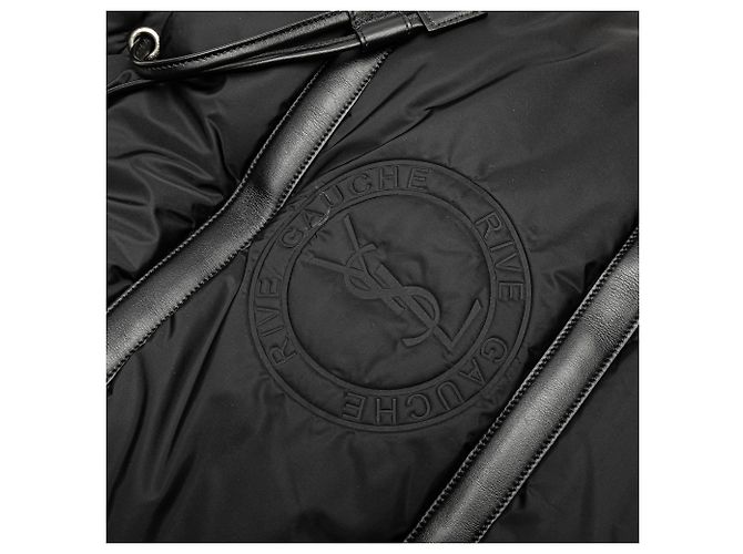 Saint Laurent Black Nylon Rive Gauche Drawstring Backpack - view 7