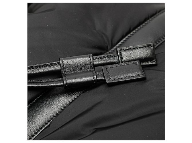 Saint Laurent Black Nylon Rive Gauche Drawstring Backpack - view 9