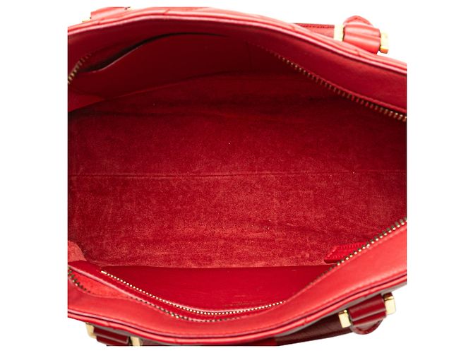 Borsa cabas Monogram in vitello rosso Saint Laurent - vista 4