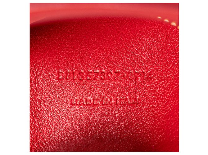 Borsa cabas Monogram in vitello rosso Saint Laurent - vista 6