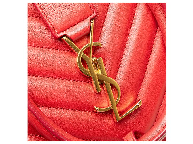Borsa cabas Monogram in vitello rosso Saint Laurent - vista 8