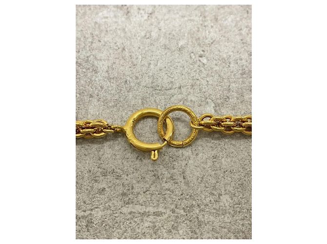 Collana lunga Chanel Gripoix in metallo dorato Gold hardware - vista 4