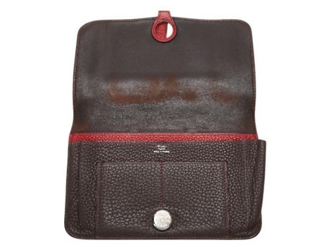 Hermès Dogon GM Duo Bicolor Wallet Multiple colors Chocolate - view 4