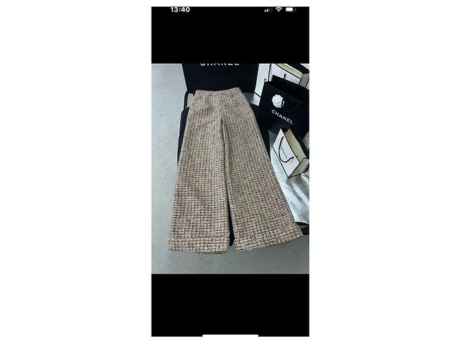 Cambon Calça Chanel de tweed bege - vista 3