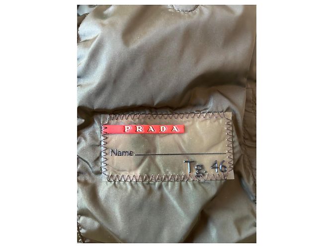 Prada beige down jacket parka with removable fur collar - view 19