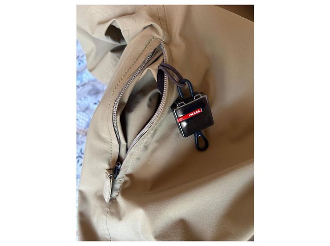 Prada beige down jacket parka with removable fur collar - view 20