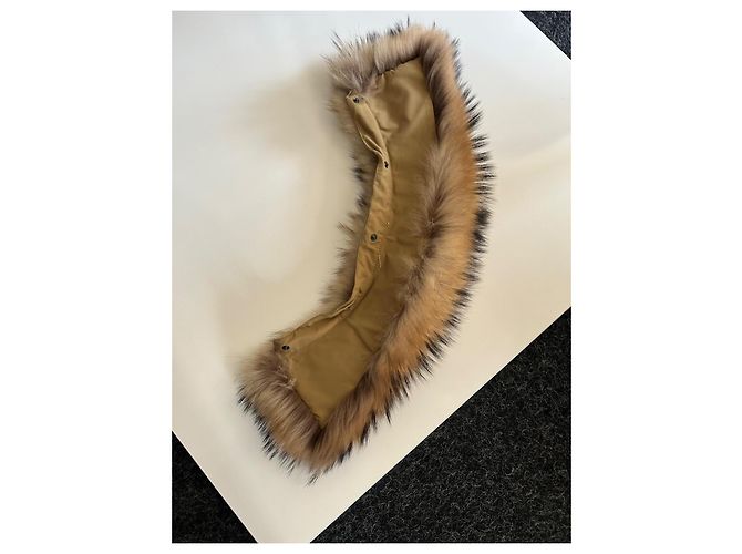 Prada beige down jacket parka with removable fur collar - view 21