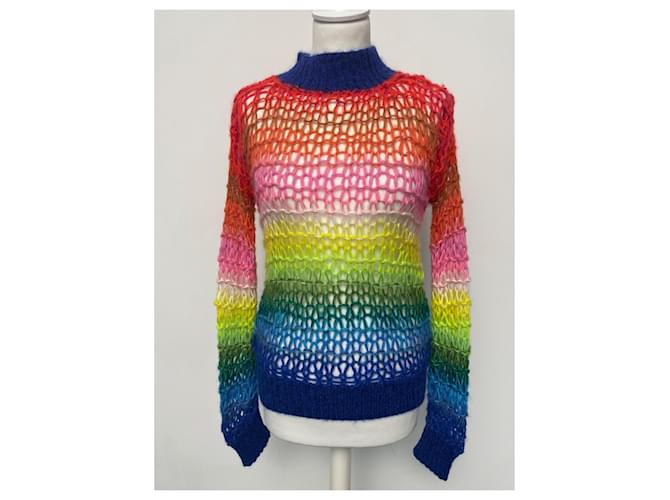 Autre Marque Pull em malha aberta de algodão e mohair Multicor - vista 4
