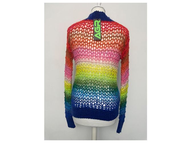 Autre Marque Pull em malha aberta de algodão e mohair Multicor - vista 6