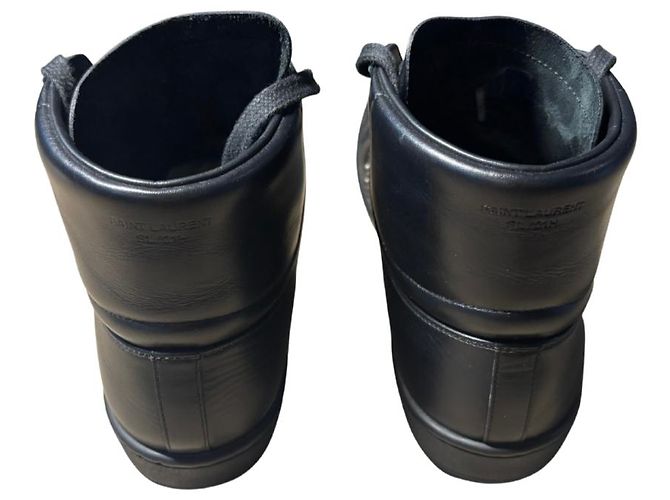Saint Laurent Paris Sneakers High-Top Borchiate Nero Pelle - vista 4