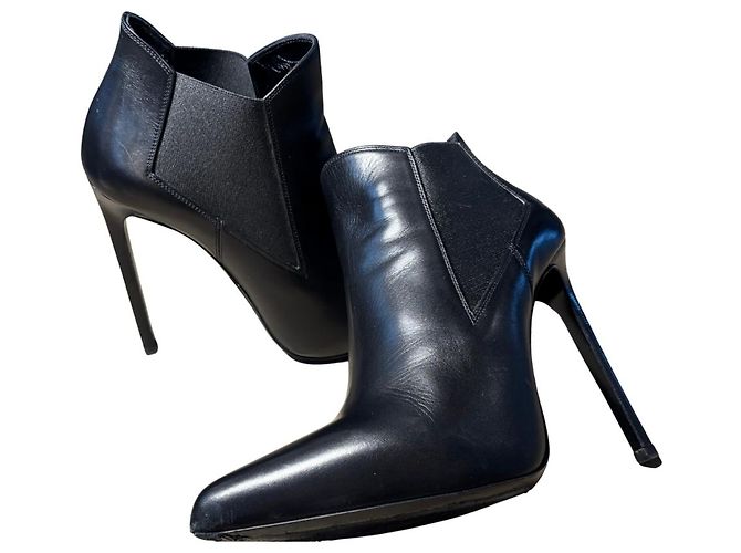 Saint Laurent Paris High-Top Studded Sneakers Nero - vista 5