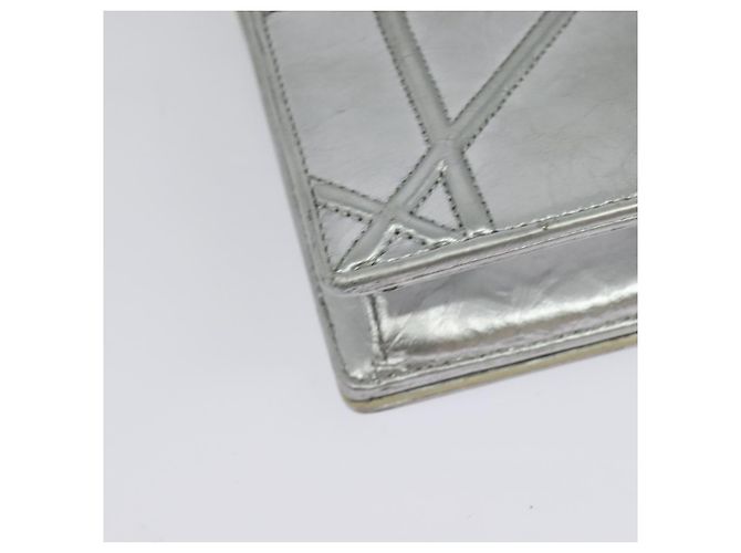 Christian Dior Borsa a Spalla Chain Diorama in Pelle Argento Auth BA5163 - vista 16