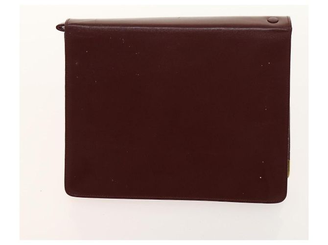 CARTIER Bolsa de Cadena Must Line Cuero 2Set Burdeos Auth ac3876 - vista 12