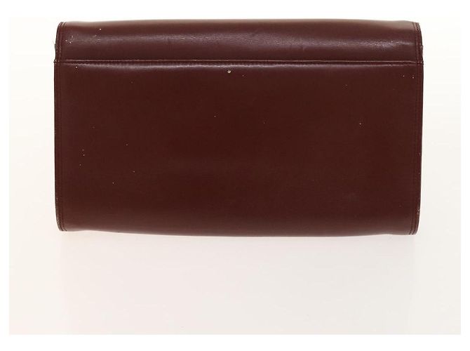 CARTIER Bolsa de Cadena Must Line Cuero 2Set Burdeos Auth ac3876 - vista 3