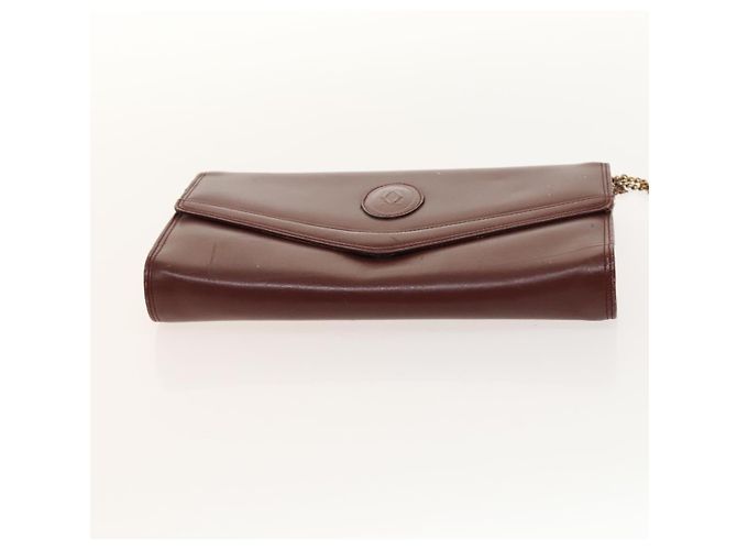 CARTIER Bolsa de Cadena Must Line Cuero 2Set Burdeos Auth ac3876 - vista 7