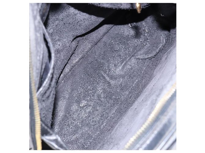Borsa a spalla GUCCI Bamboo in pelle verniciata nera e oro Auth gh652 Nero D'oro - vista 11