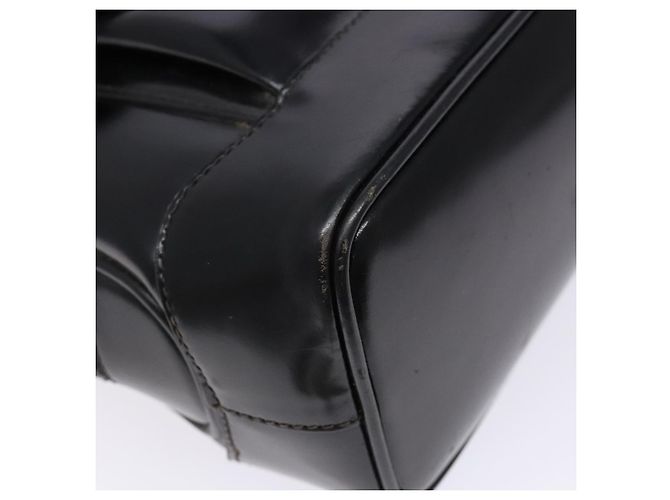 Borsa a spalla GUCCI Bamboo in pelle verniciata nera e oro Auth gh652 Nero D'oro - vista 15