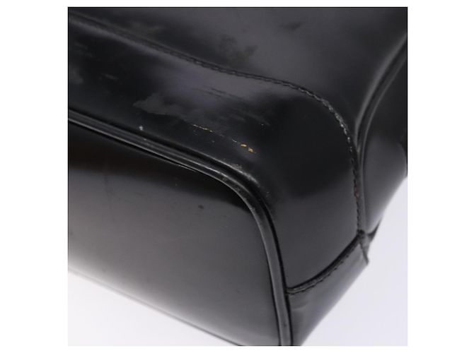 Borsa a spalla GUCCI Bamboo in pelle verniciata nera e oro Auth gh652 Nero D'oro - vista 16
