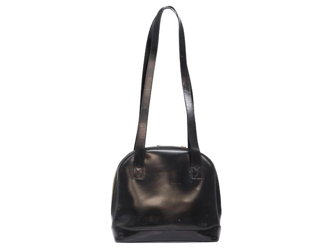 Borsa a spalla GUCCI Bamboo in pelle verniciata nera e oro Auth gh652 Nero D'oro - vista 2