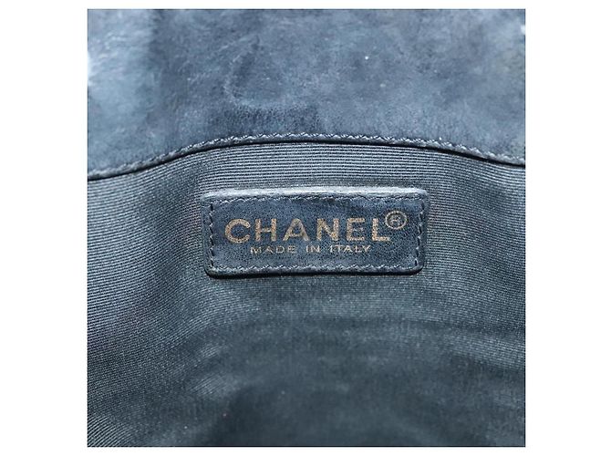 CHANEL Borsa Tote a Catena Tela Nera Oro CC Auth 142312 Nero D'oro - vista 17