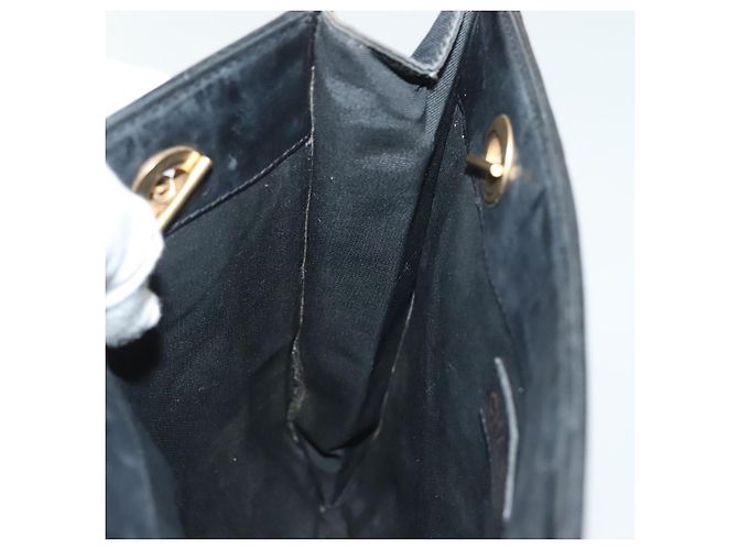 CHANEL Borsa Tote a Catena Tela Nera Oro CC Auth 142312 Nero D'oro - vista 19