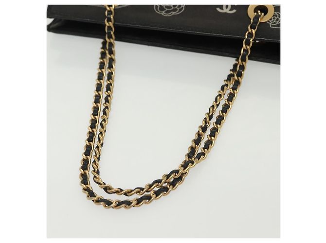 CHANEL Borsa Tote a Catena Tela Nera Oro CC Auth 142312 Nero D'oro - vista 7