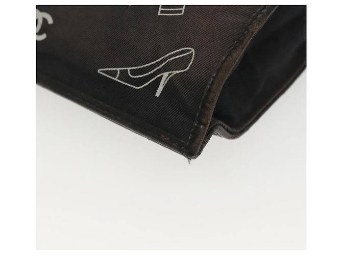 CHANEL Borsa Tote a Catena Tela Nera Oro CC Auth 142312 Nero D'oro - vista 9