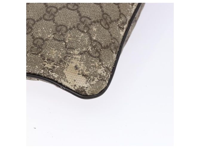 Gucci Borsa a Spalla GG Supreme PVC Beige Oro 141626 Auth bs28880 D'oro - vista 18