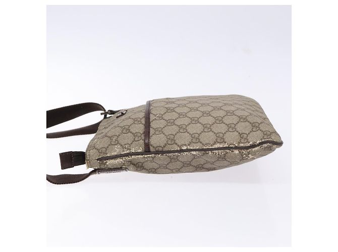 Gucci Borsa a Spalla GG Supreme PVC Beige Oro 141626 Auth bs28880 D'oro - vista 4