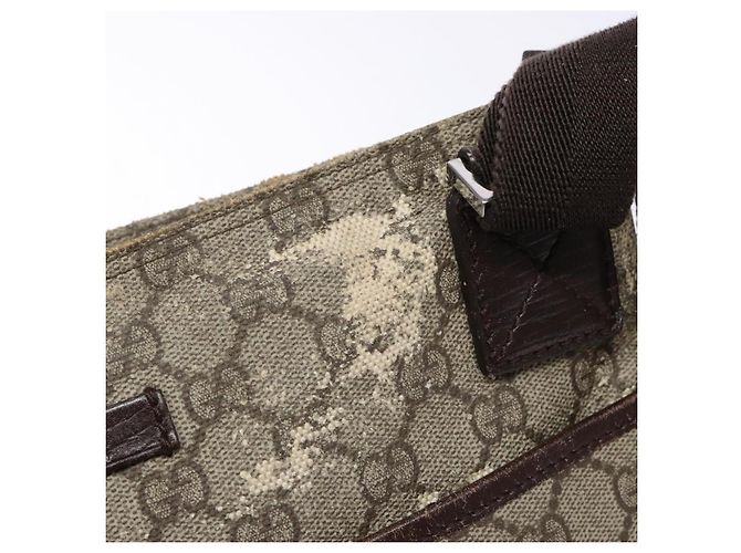 Gucci Borsa a Spalla GG Supreme PVC Beige Oro 141626 Auth bs28880 D'oro - vista 9
