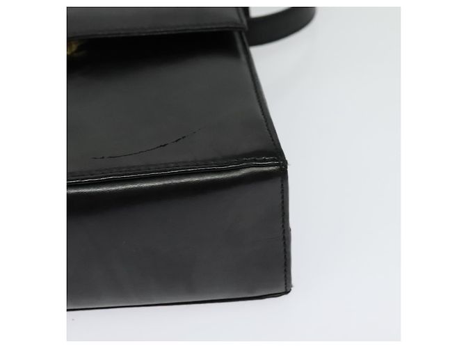 Borsa a Spalla Gancini in Pelle Nera e Oro Salvatore Ferragamo Auth bs29246 Nero D'oro - vista 16