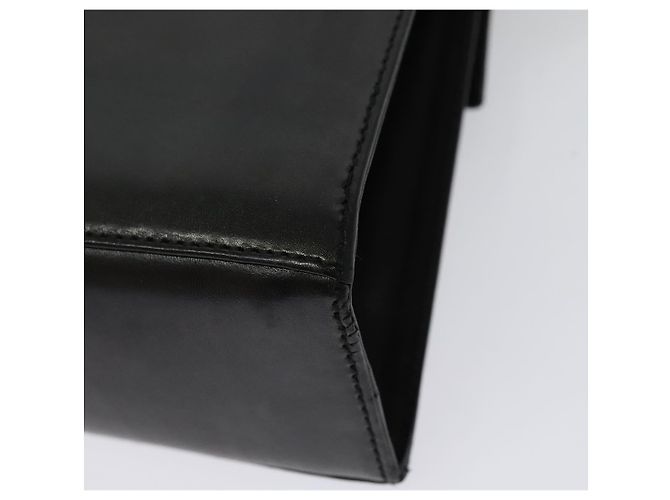 Borsa a Spalla Gancini in Pelle Nera e Oro Salvatore Ferragamo Auth bs29246 Nero D'oro - vista 18
