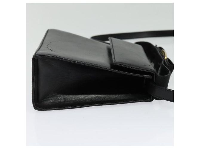 Borsa a Spalla Gancini in Pelle Nera e Oro Salvatore Ferragamo Auth bs29246 Nero D'oro - vista 4