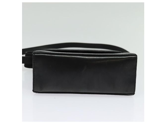 Borsa a Spalla Gancini in Pelle Nera e Oro Salvatore Ferragamo Auth bs29246 Nero D'oro - vista 5
