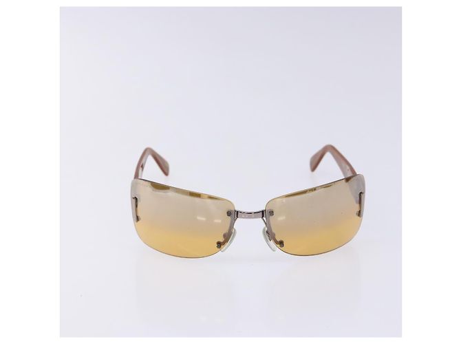Bulgari Lunettes de soleil BVLGARI en plastique marron Auth BA5371 - vue 2