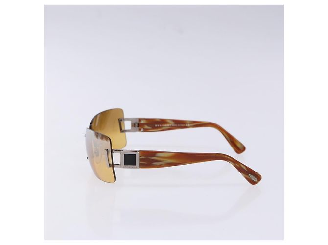 Bulgari Lunettes de soleil BVLGARI en plastique marron Auth BA5371 - vue 4