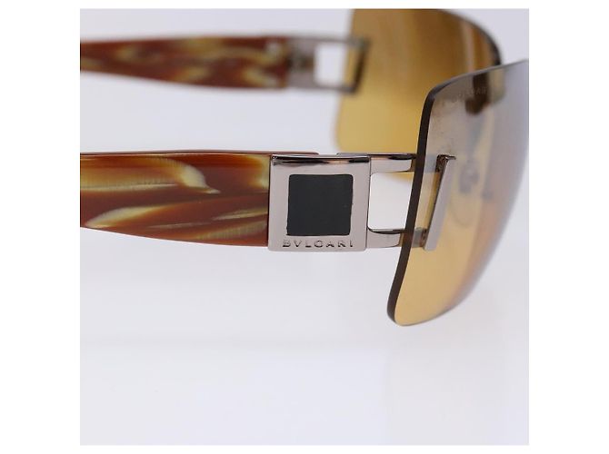 Bulgari Lunettes de soleil BVLGARI en plastique marron Auth BA5371 - vue 8