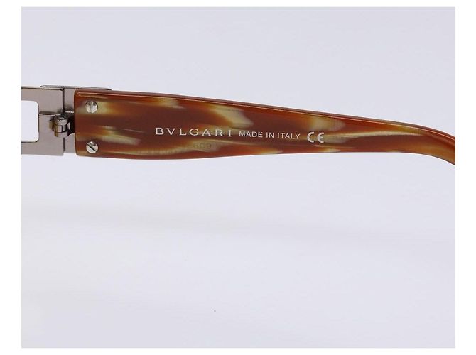 Bulgari Lunettes de soleil BVLGARI en plastique marron Auth BA5371 - vue 9