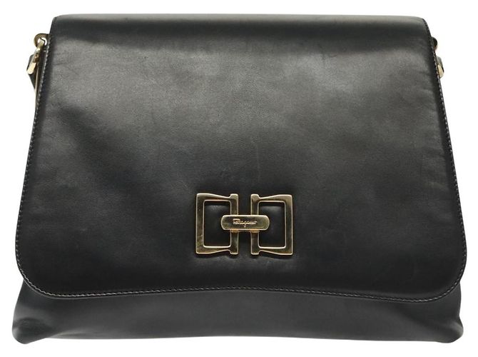 Borsa a Spalla Salvatore Ferragamo in Pelle Nera Oro Auth yk19470 Nero D'oro - vista 13