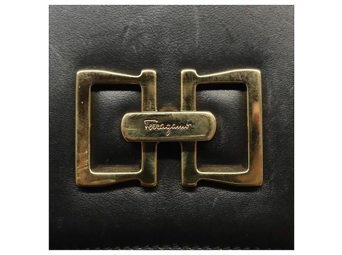 Borsa a Spalla Salvatore Ferragamo in Pelle Nera Oro Auth yk19470 Nero D'oro - vista 18