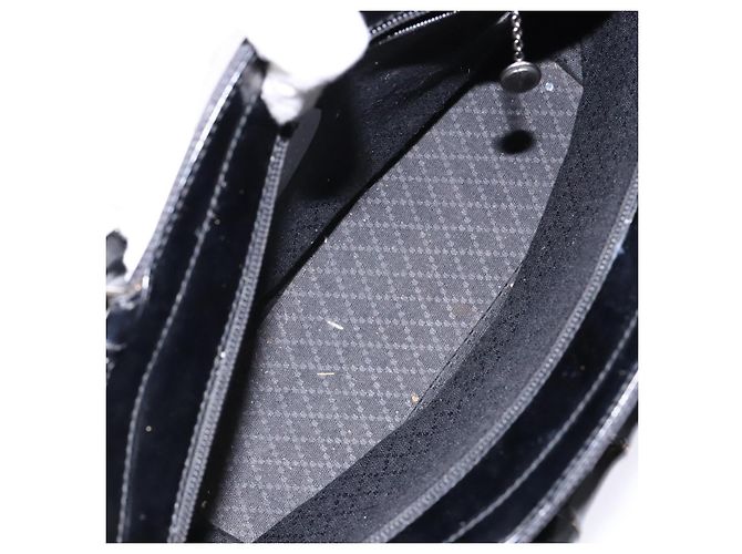 Borsa a mano Gucci Bamboo in tela nera e argento 000 1998 0588 Auth BA5289 Nero - vista 11