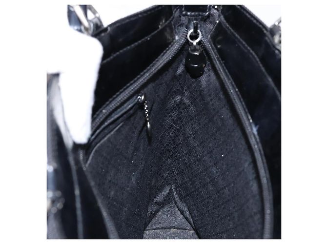 Borsa a mano Gucci Bamboo in tela nera e argento 000 1998 0588 Auth BA5289 Nero - vista 19